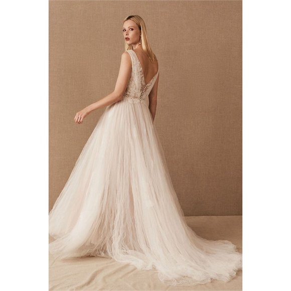 BHLDN Watters Malone Wedding Gown Size 4 - Picture 2 of 5